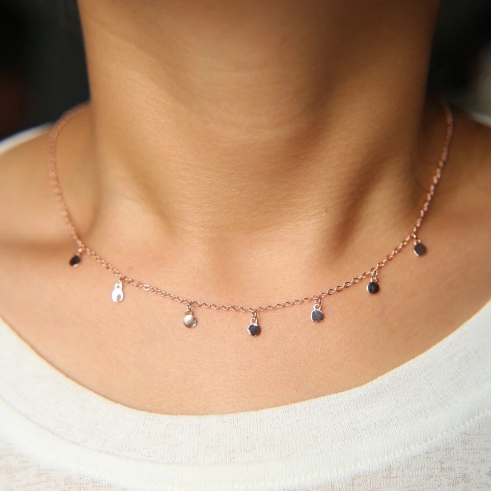 Dainty Coin Semi Choker Necklace